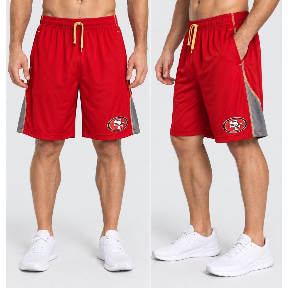NFL Team Apparel San Francisco 49ers Shorts Mens Medium M TX3 Cool Red Athletic